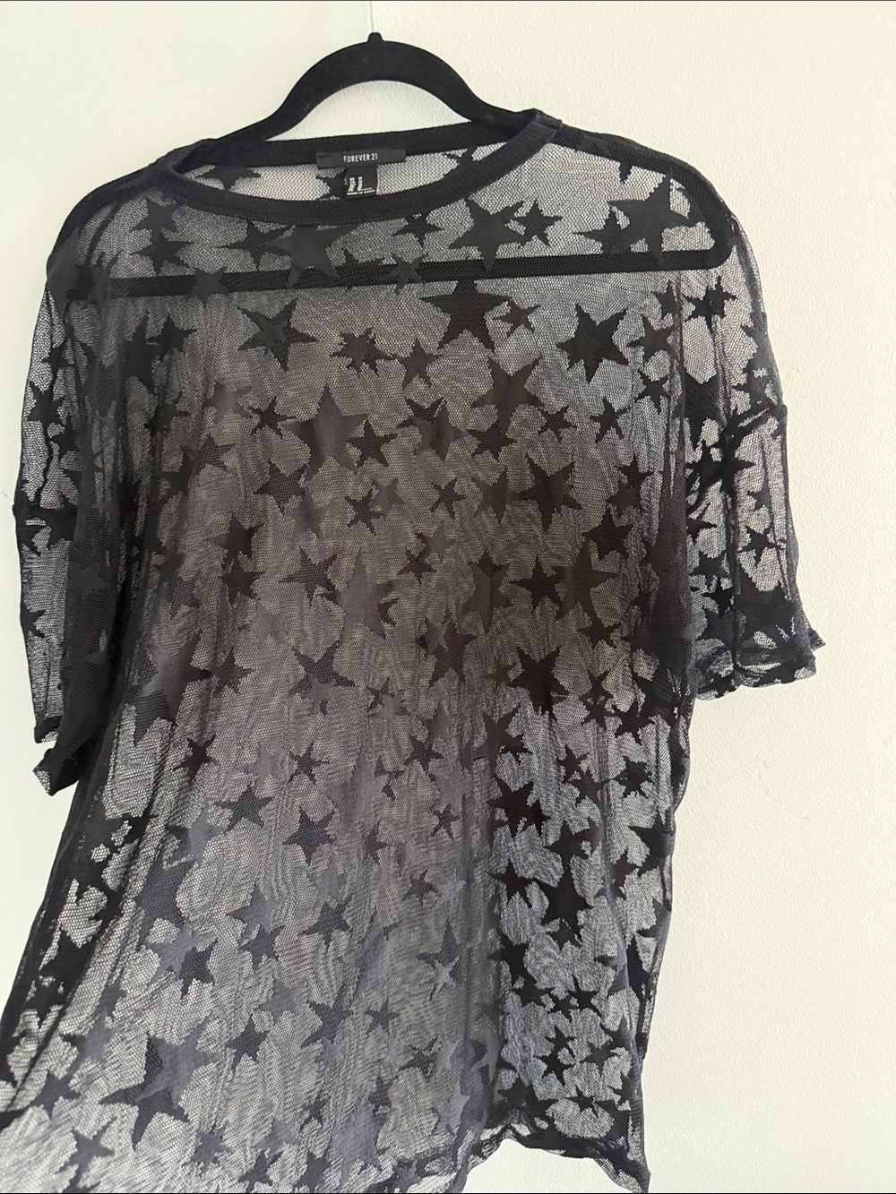 Forever 21 Sheer Star Mesh Top